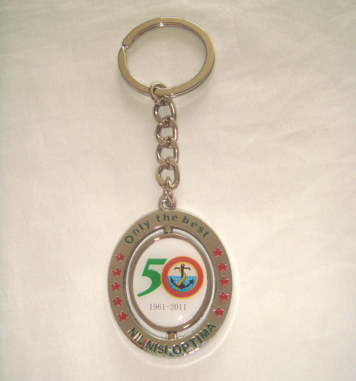 พวงกุญแจโลหะรูปแมวทองแดง