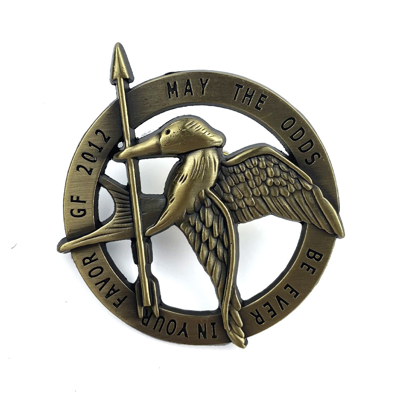 Die Struck without Coloring Bird Antik bronsslagstift