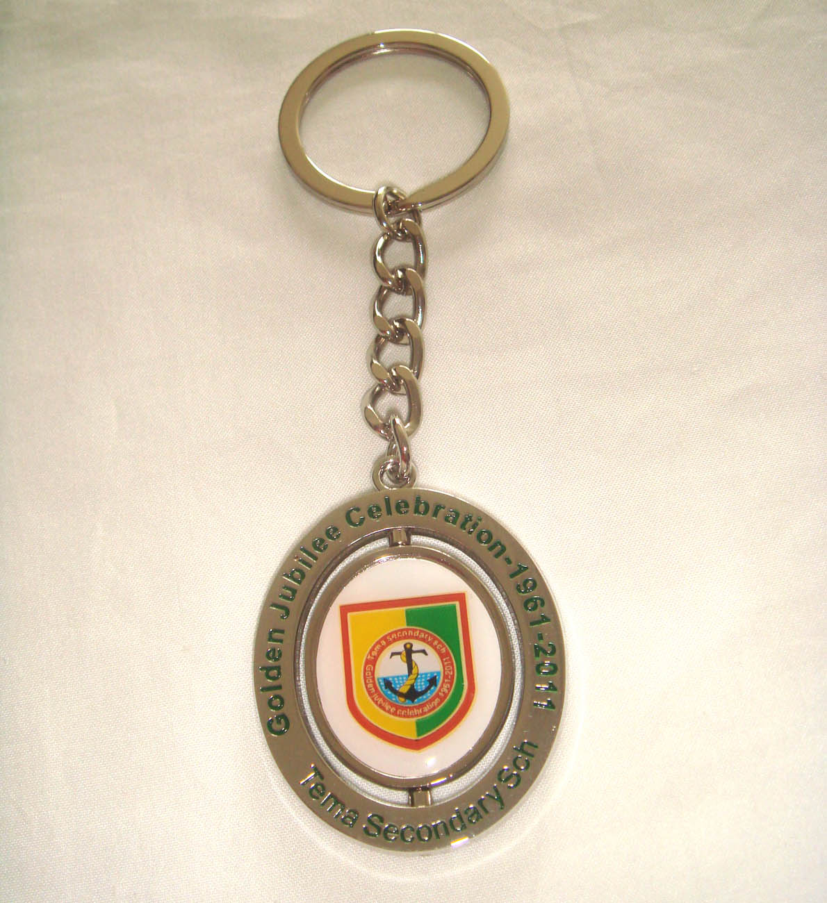 พวงกุญแจโลหะรูปแมวทองแดง