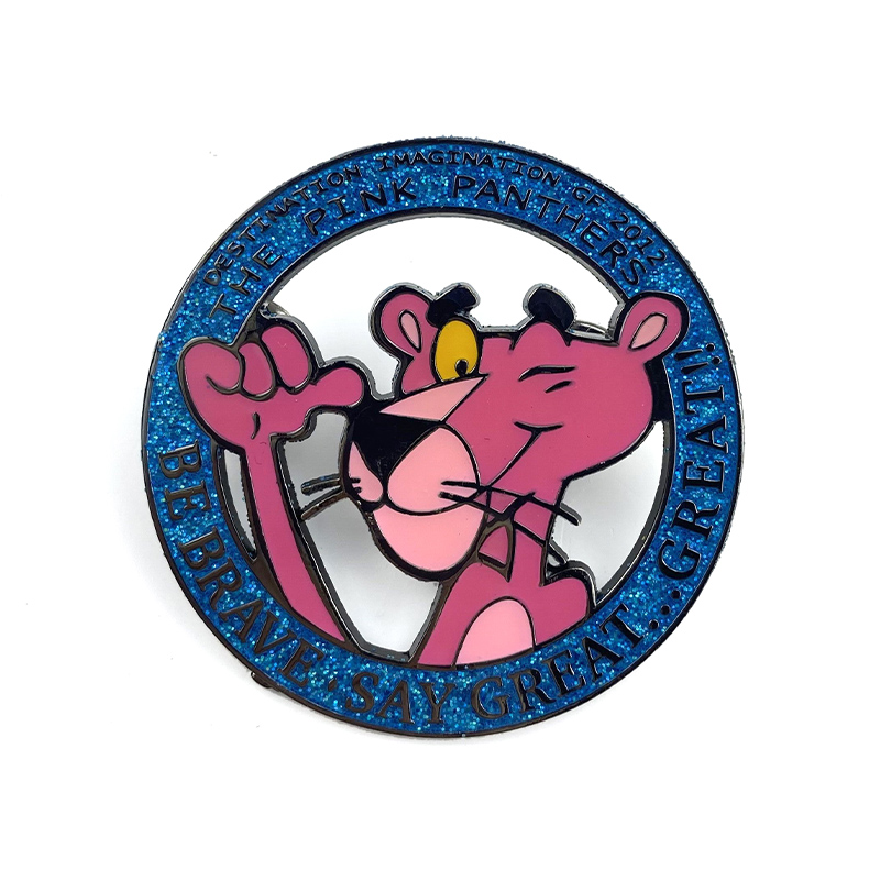 কাস্টম মেটাল রাউন্ড কার্টুন প্রাণী বাঘ চতুর এনামেল পিন