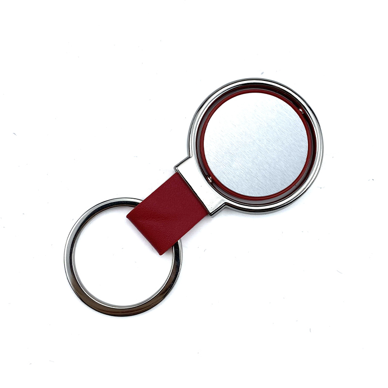 라운드 내구성이 뛰어난 유연한 가죽 키체인