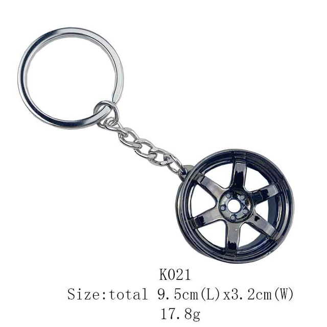 Round Aluminum Gun metal keychain