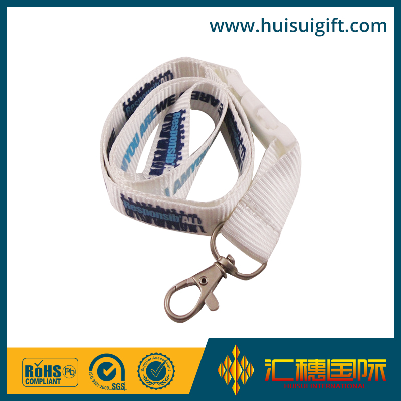 Grey High Quality Polyester Lanyard for Key